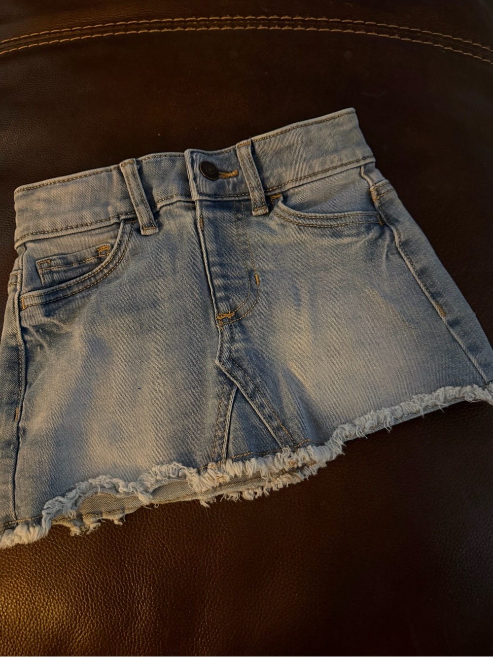 Jumping Beans Light Blue Denim Skirt for Kids - Casual Frayed Hem